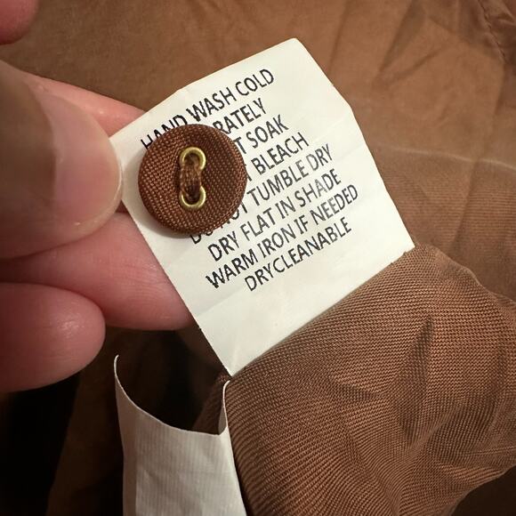 DISSH Wrap Dress Brown Long Sleeve Midi Tie Waist Shoulder Pads - Picture 11 of 15